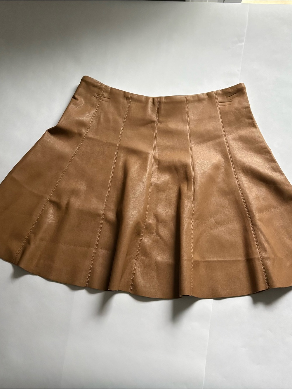 House of Harlow 1960 Tan Leather Circle Skirt